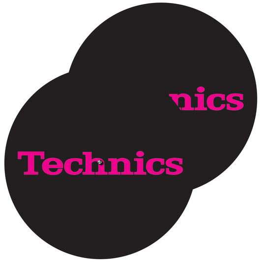 Technics Slipmat Simple 3 - Pink on Black (2 Pack)