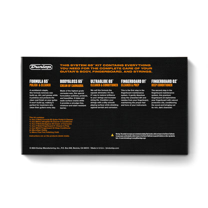 Dunlop System 65 Maintenance Guitar Polish Kit Box Back