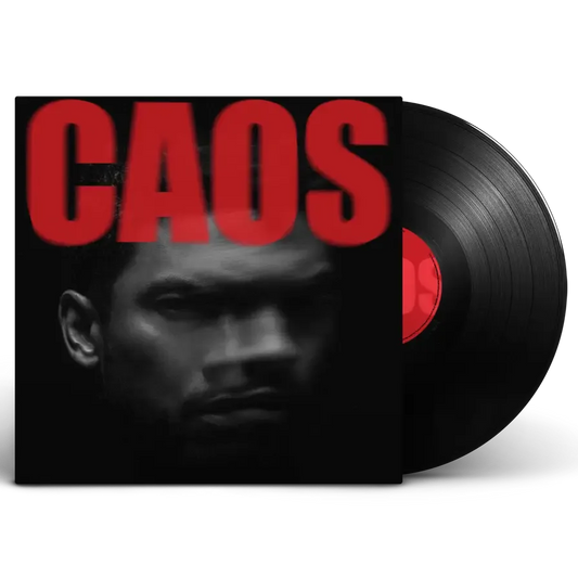 Miguel - Caos Vinyl record with a cover featuring a face and the word 'CAOS' in red.