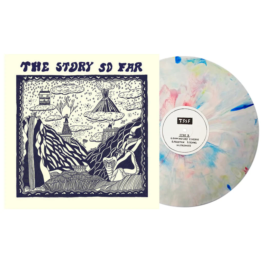 The Story So Far - The Story So Far Vinyl record with colourful marbled design and matching cover featuring illustrations.