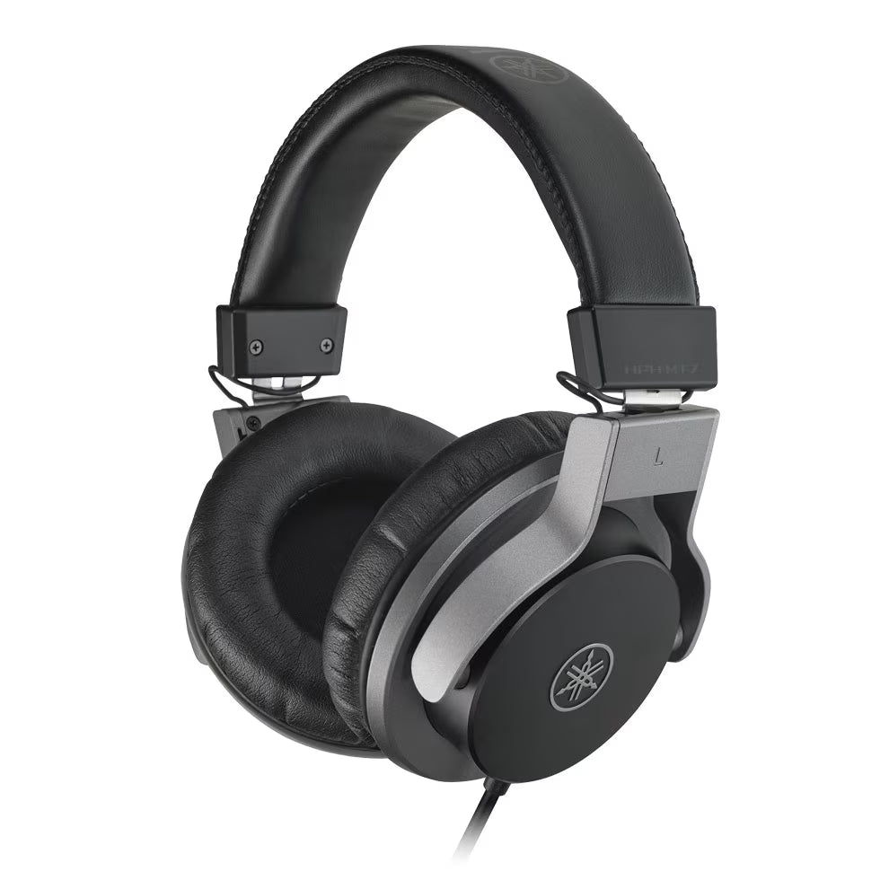Yamaha HPH-MT7 Black and silver headphones on a white background