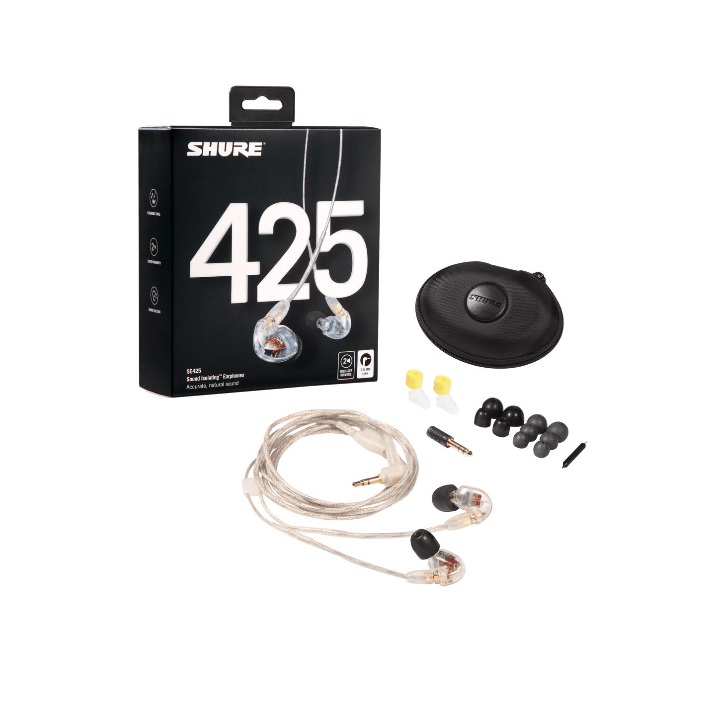 Shure SE425-CL-EFS Professional Sound Isolating Earphones - Clear
