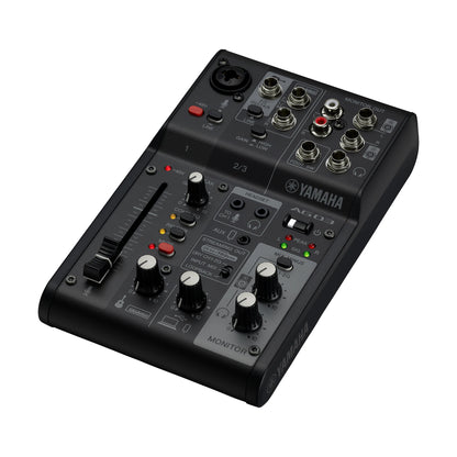 Yamaha AG03MK2 audio mixer on a white background