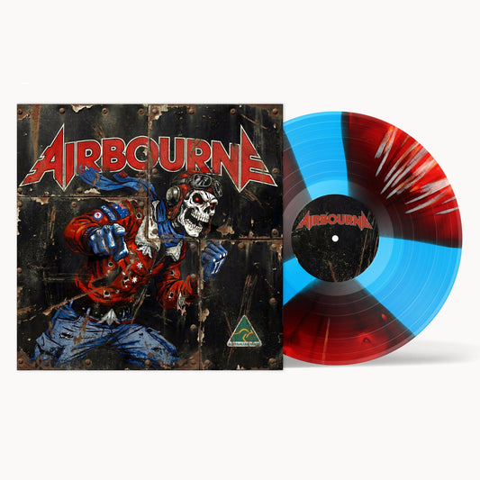 Airbourne - Airbourne (Blue, Red & White Splatter) Vinyl Vinyl record with colorful design and 'Airbourne' branding