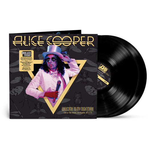 Alice Cooper - Welcome To My Nightmare Vinyl record and cover with Alice Cooper design on a white background