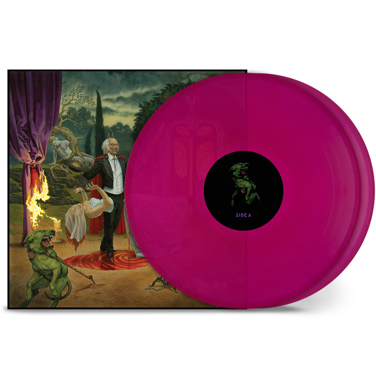 Anthrax - Cursum Perficio (Transparent Magenta) Vinyl Vinyl record with a colorful cover featuring a dramatic scene.