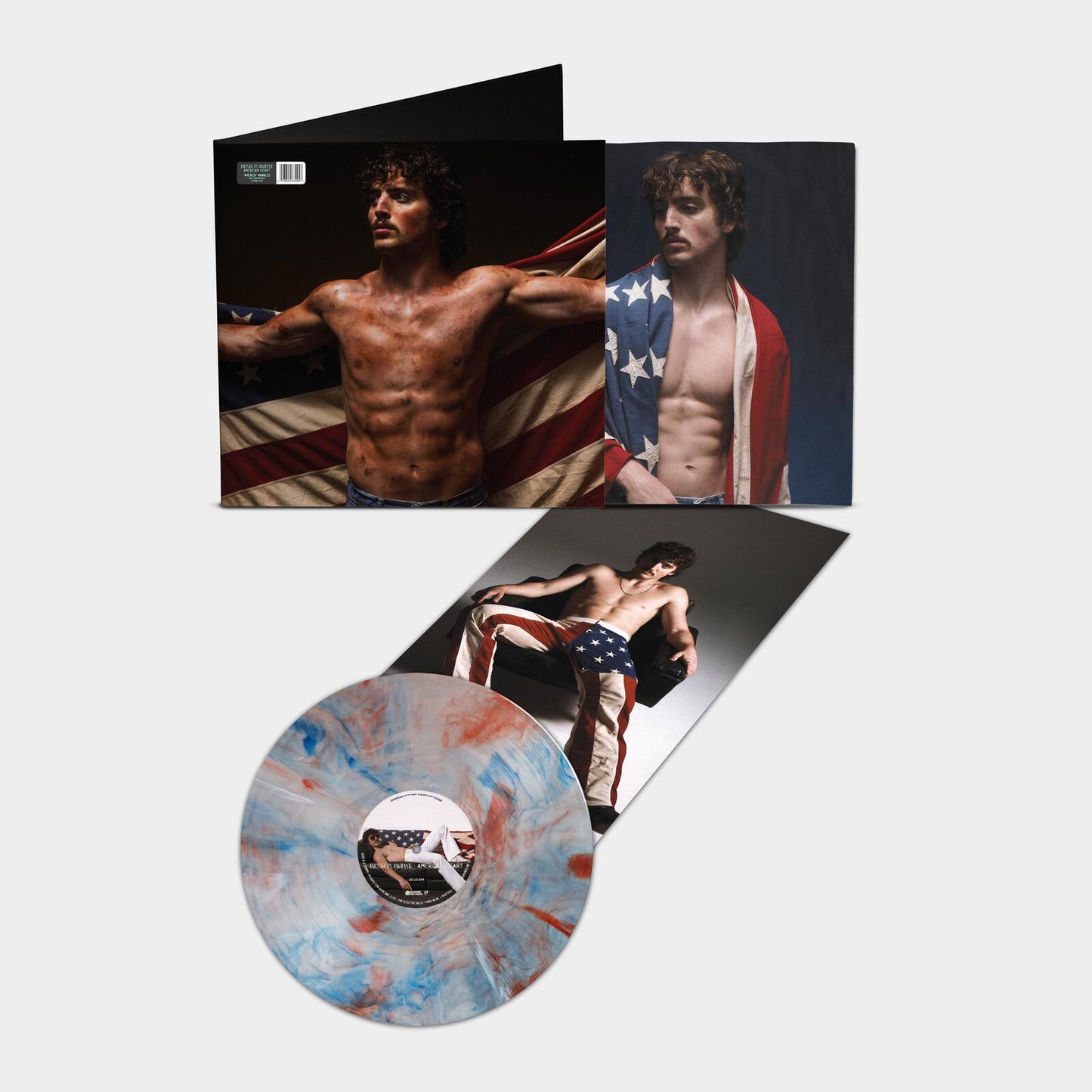 Benson Boone - American Heart (Deluxe Red, White and Blue Marble on Translucent Clear) Vinyl