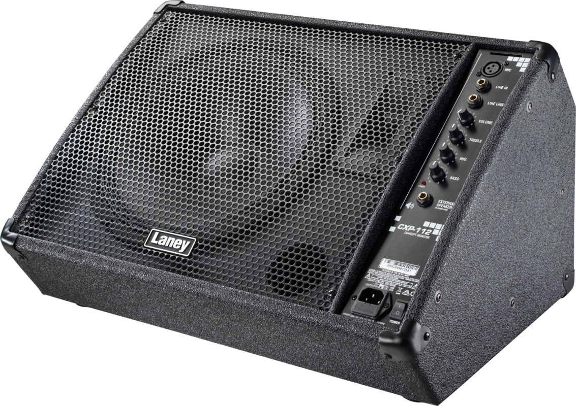 Laney CXP-112 Black speaker with visible brand logo on a white background