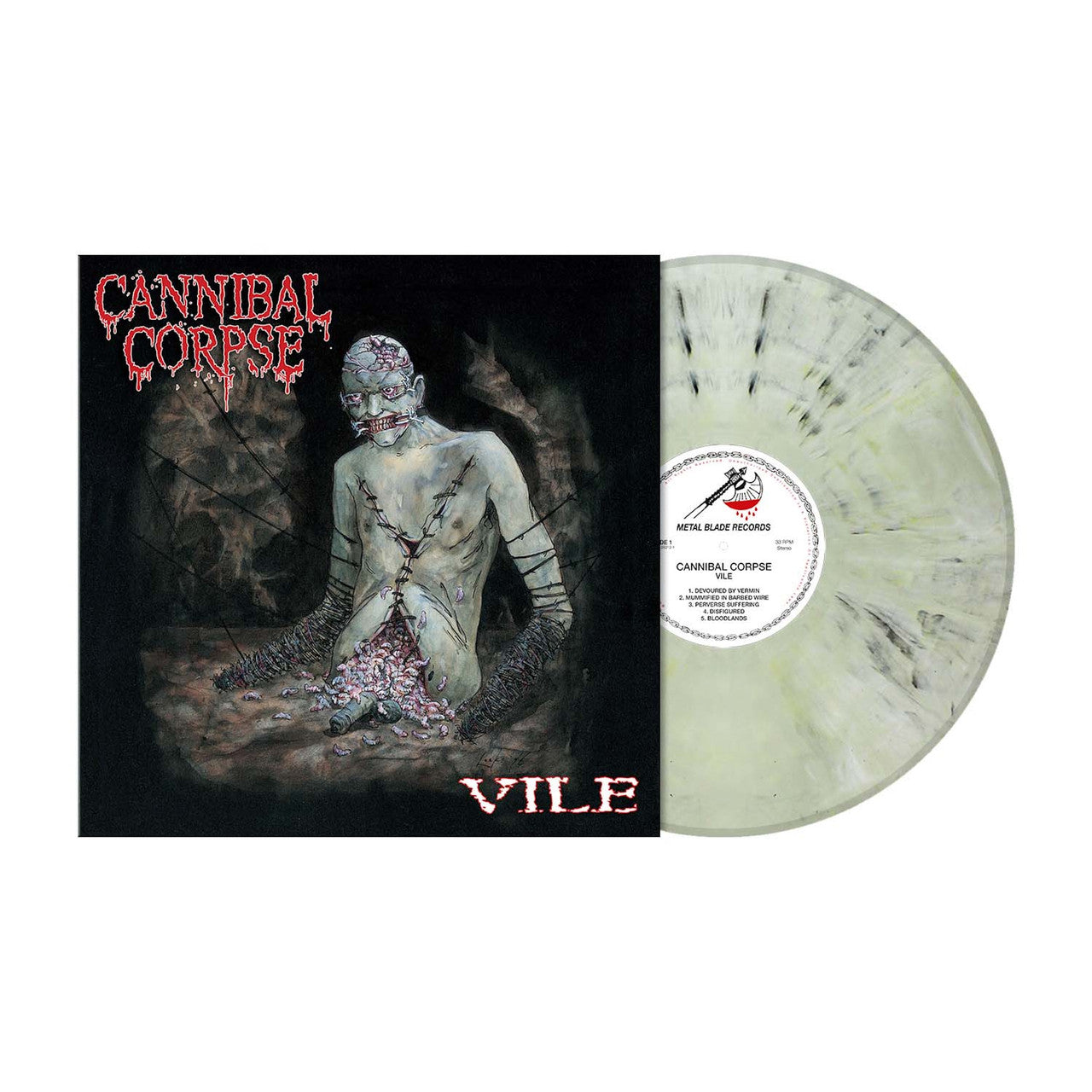 Cannibal Corpse - Vile  Vinyl record with a cover featuring a nude figure on a black background