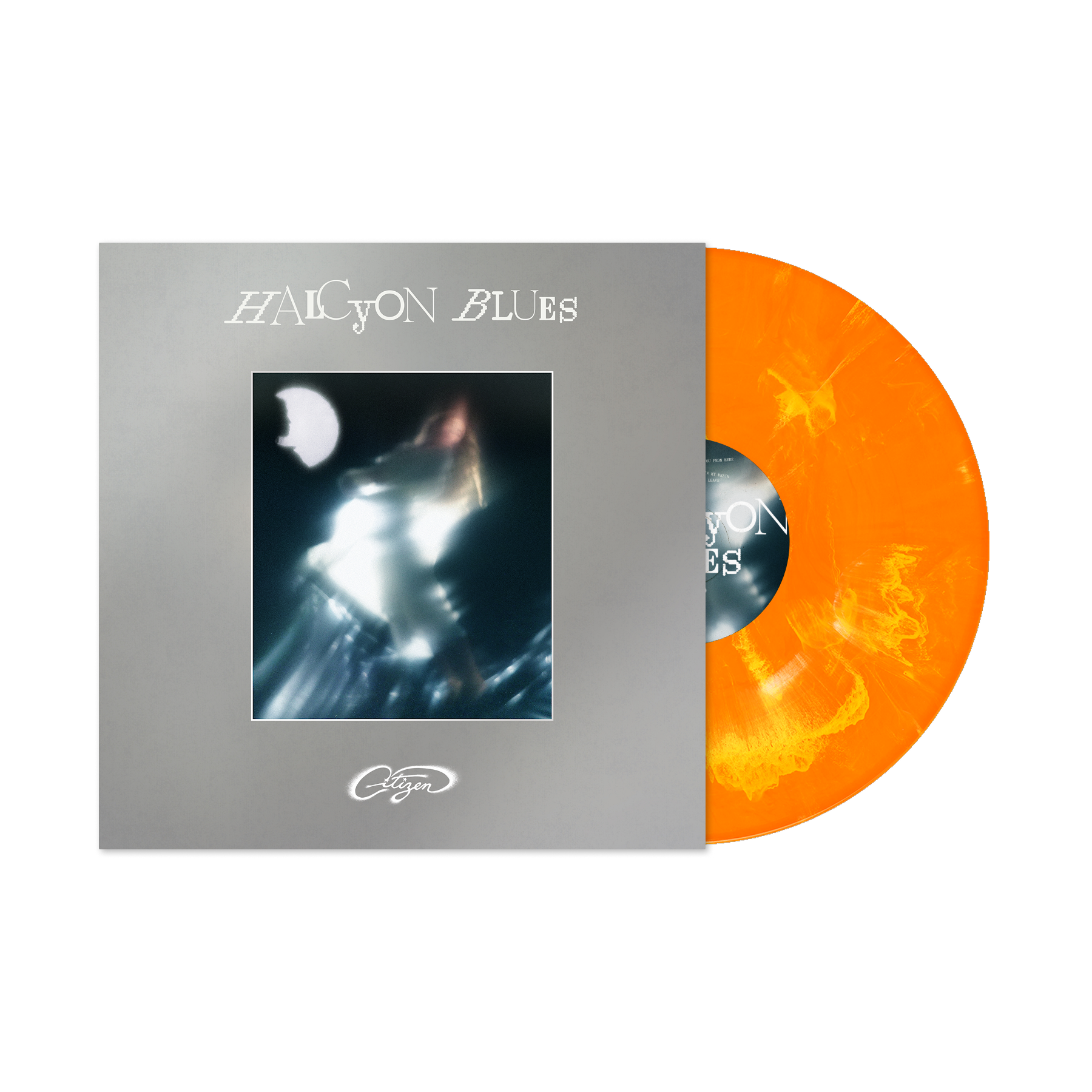 Citizen - Halcyon Blues (First Run Club Indie Exclusive - Good Fortune) Vinyl Vinyl record with orange disc and silver cover displaying 'Halcyon Blues' on a white background