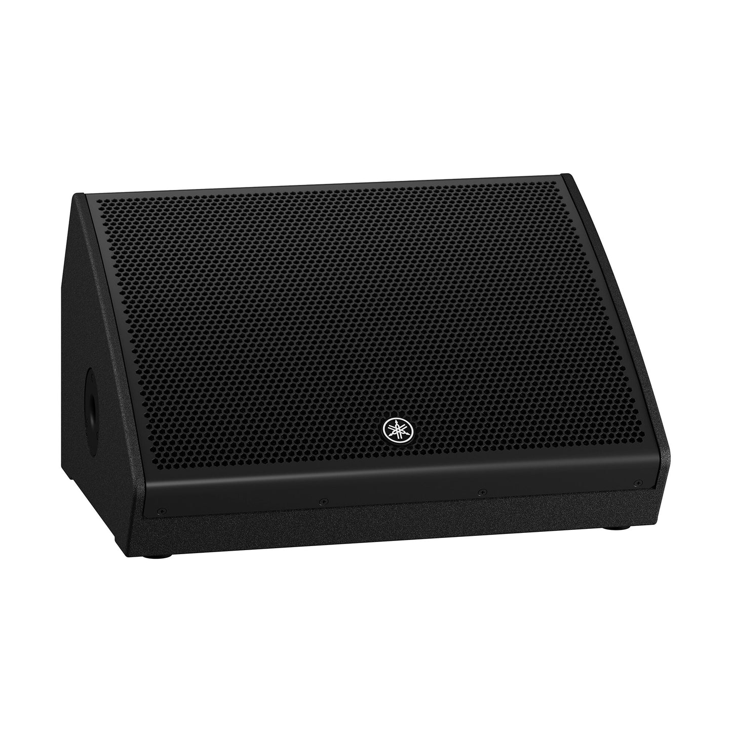 Yamaha DHR12M Black speaker with a brand logo on a white background