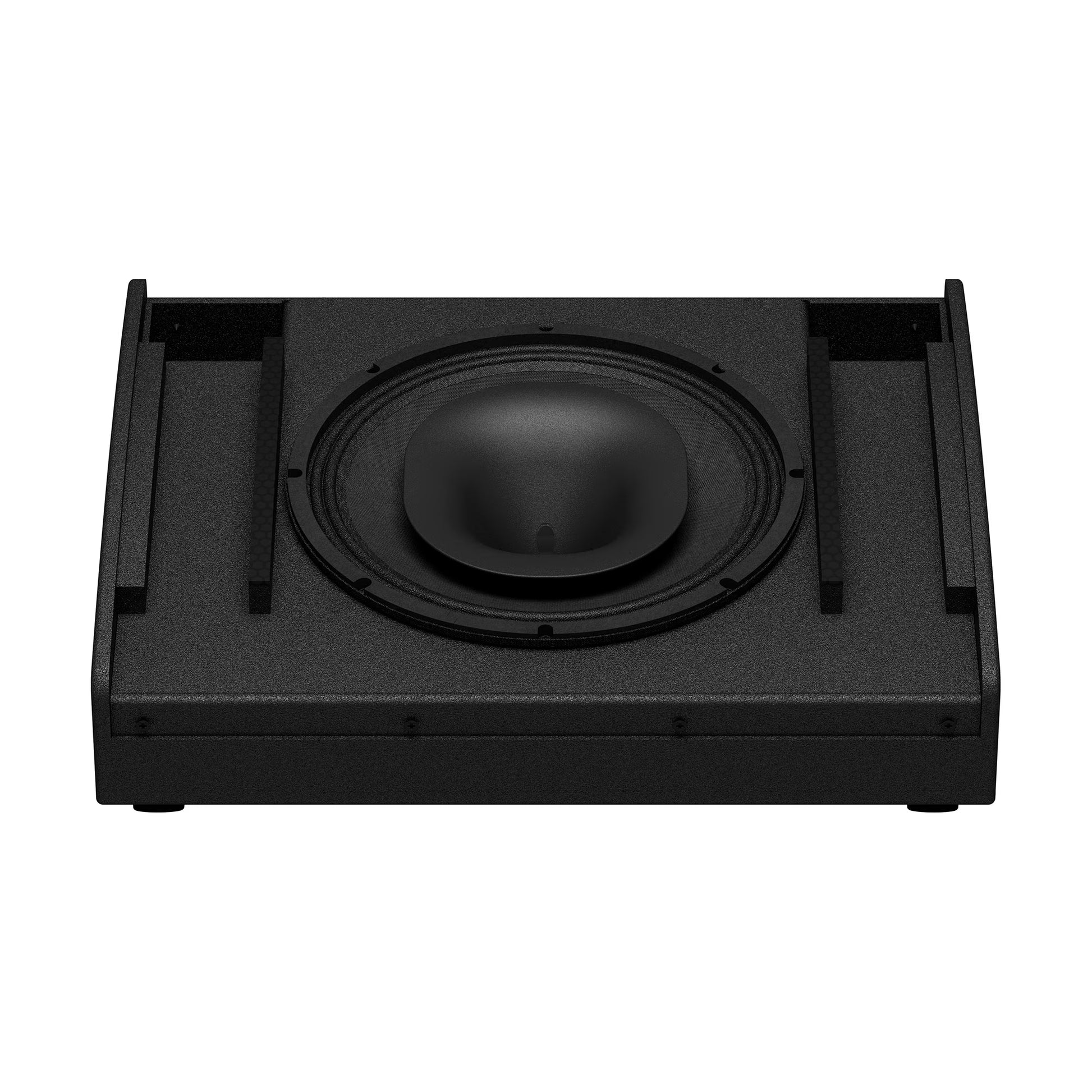 Yamaha DHR12M Black subwoofer on a white background