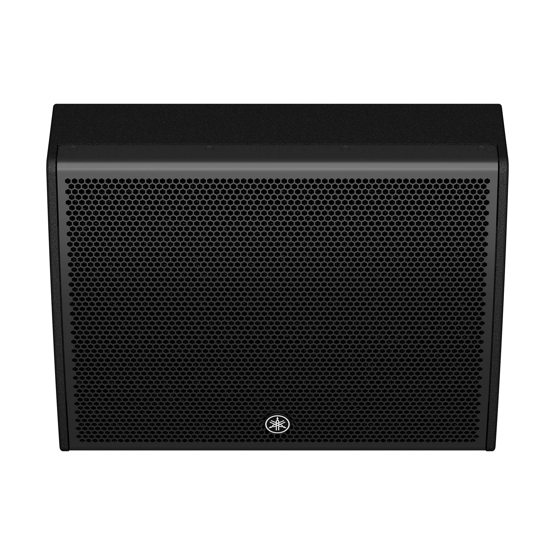 Yamaha DHR12M Black speaker with a brand logo on a white background