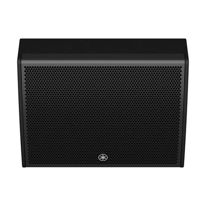 Yamaha DHR12M Black speaker with a brand logo on a white background