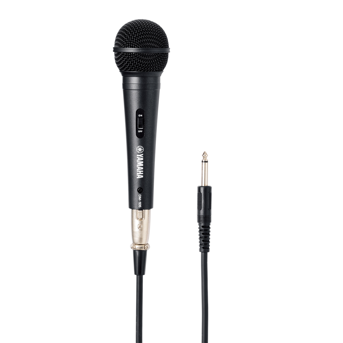 Yamaha DM-105 microphone with audio cable on a white background