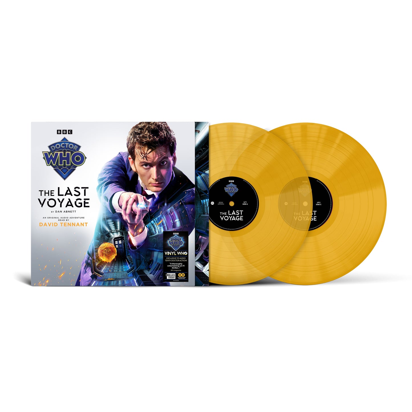 Doctor Who - The Last Voyage Vinyl record set with 'The Last Voyage' cover featuring a character from 'Doctor Who'.