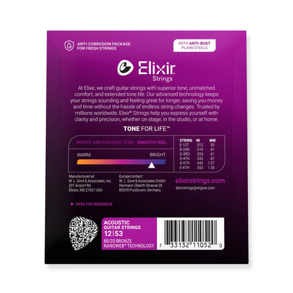 Elixir 11052 Elixir Strings packaging with purple and black design on a white background