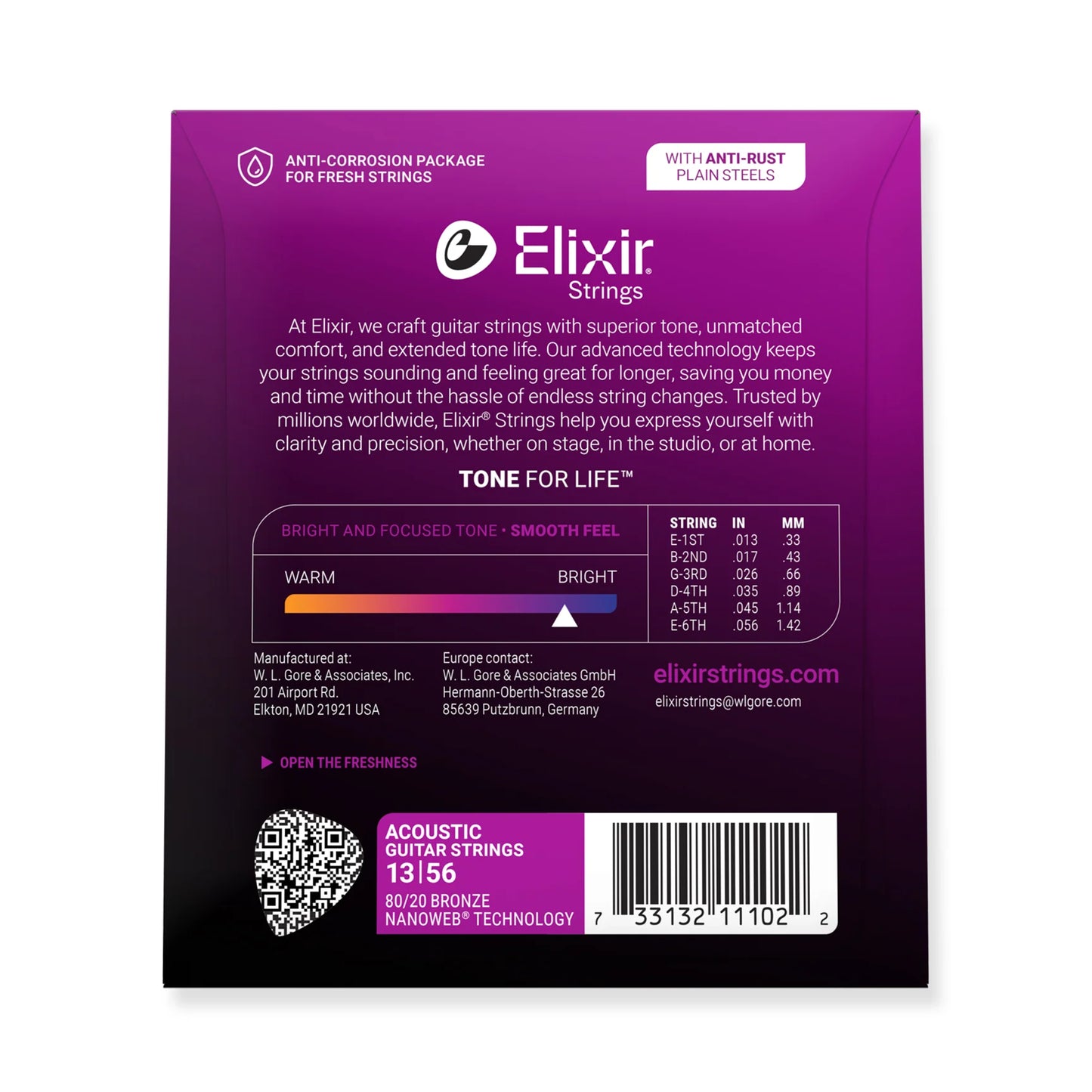 Elixir 11102 Elixir Strings packaging with product details on a white background