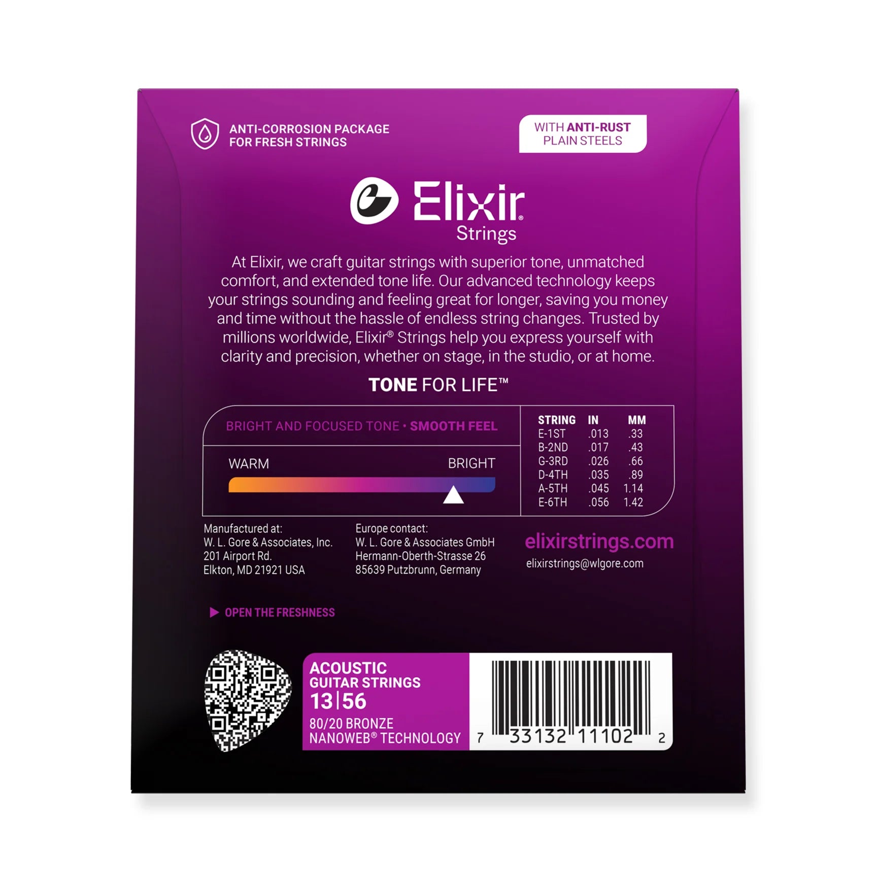 Elixir 11102 Elixir Strings packaging with product details on a white background