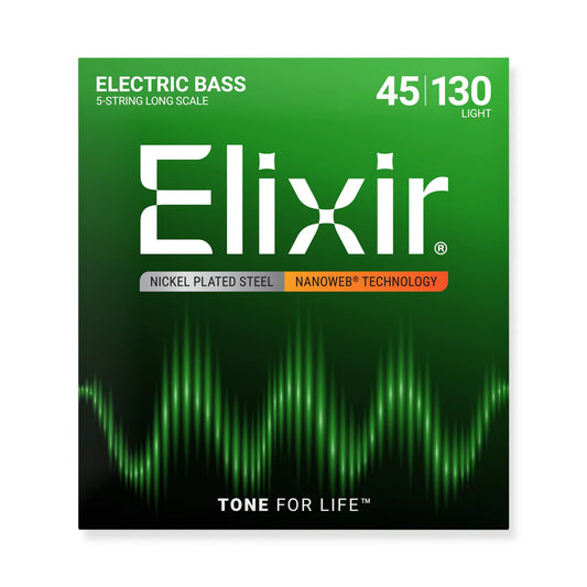 Elixir 14202 pack of strings 5 string bass green 