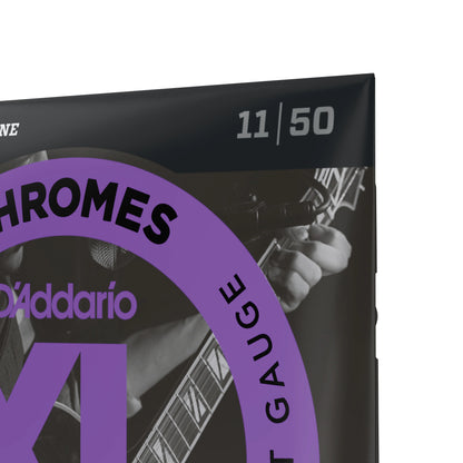 D'Addario ECG24 Chromes Flat Wound Electric Guitar Strings - Jazz Light 11-50