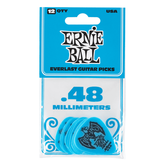 Ernie Ball Everlast Picks Blue - 0.48mm (12 Pack) pack