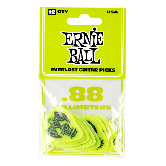 Ernie Ball Everlast Picks Green - 0.88mm (12 Pack) Pack