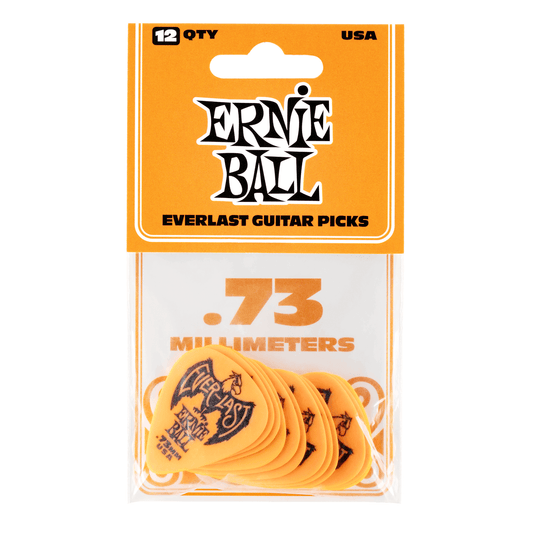Ernie Ball Everlast Picks Orange - 0.73mm (12 Pack) Pack
