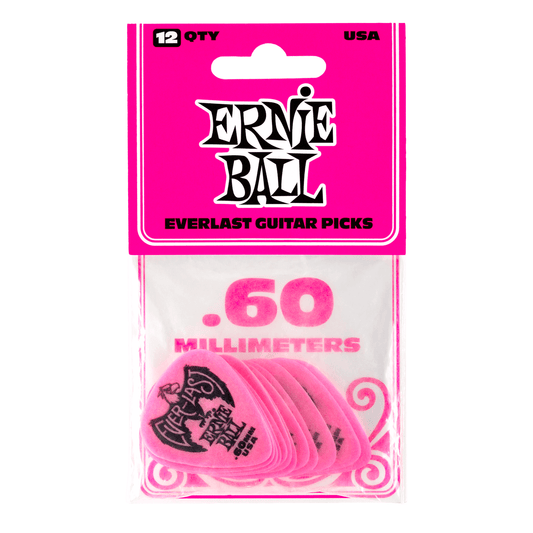 Ernie Ball Everlast Picks Pink - 0.60mm (12 Pack) Pack