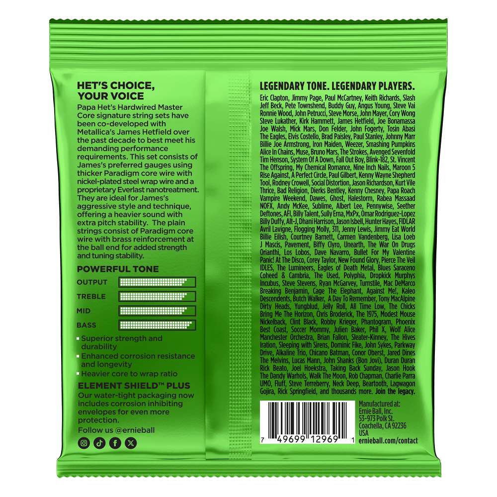 Ernie Ball Papa Hets Hardware Master Cores Strings - 11-50 Ernie Ball Papa Hets Hardware Master Cores Strings - 11-50 Back