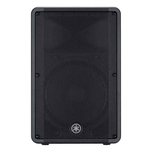 Yamaha DBR15 Black speaker with Yamaha logo on a white background