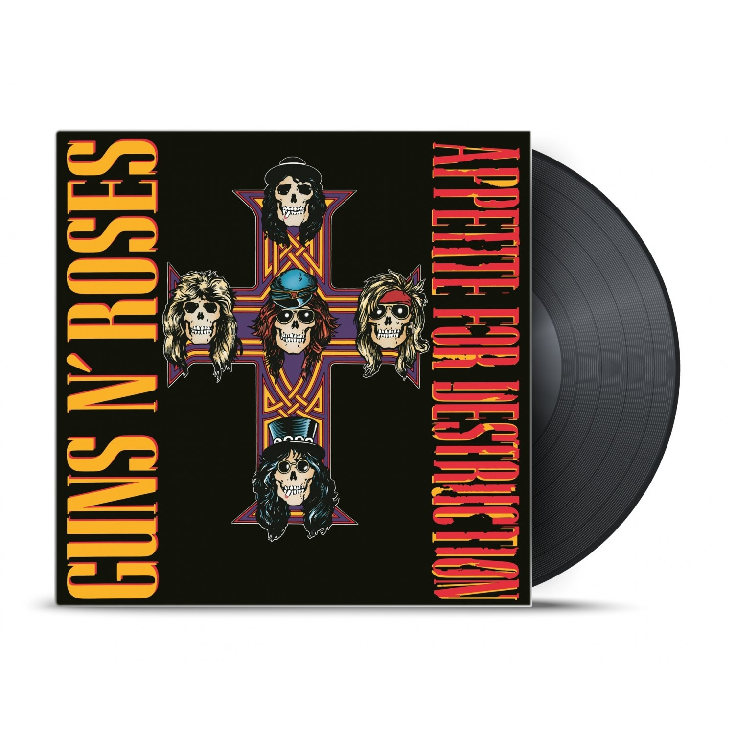 Guns N' Roses - Appetite For Destruction Vinyl record with 'Guns N' Roses Appetite for Destruction' cover design.