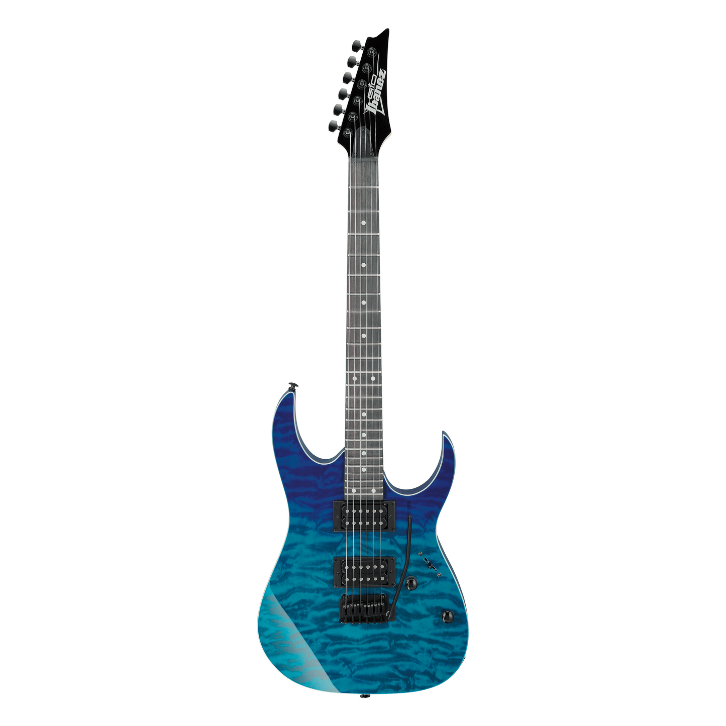 Ibanez GRG120QASP Blue electric guitar on a white background
