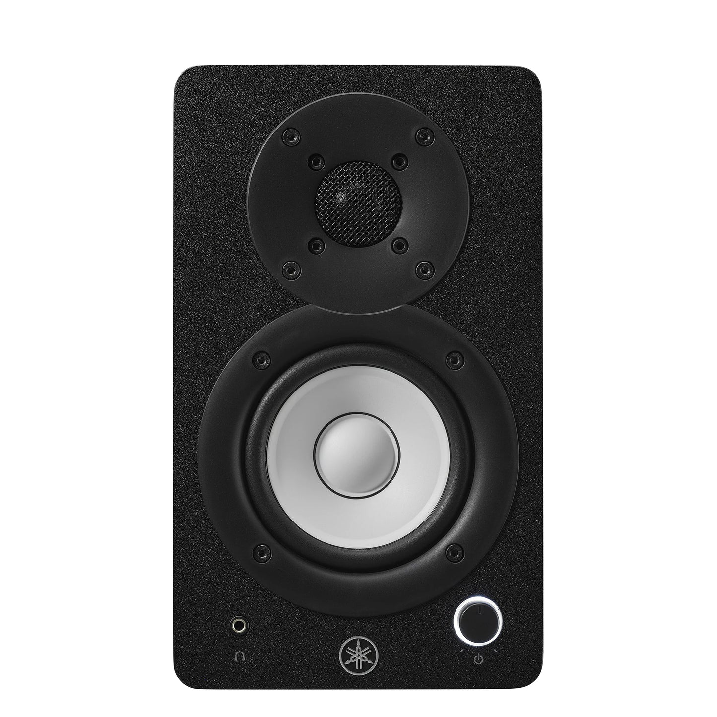 Yamaha HS3 Black speaker with visible brand logo on a white background