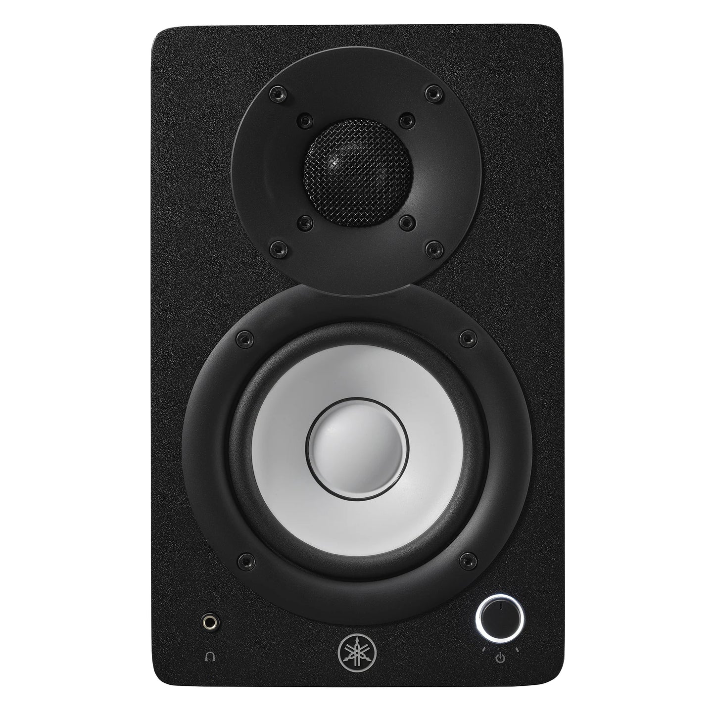 Yamaha HS4 Black speaker with visible brand logo on a white background