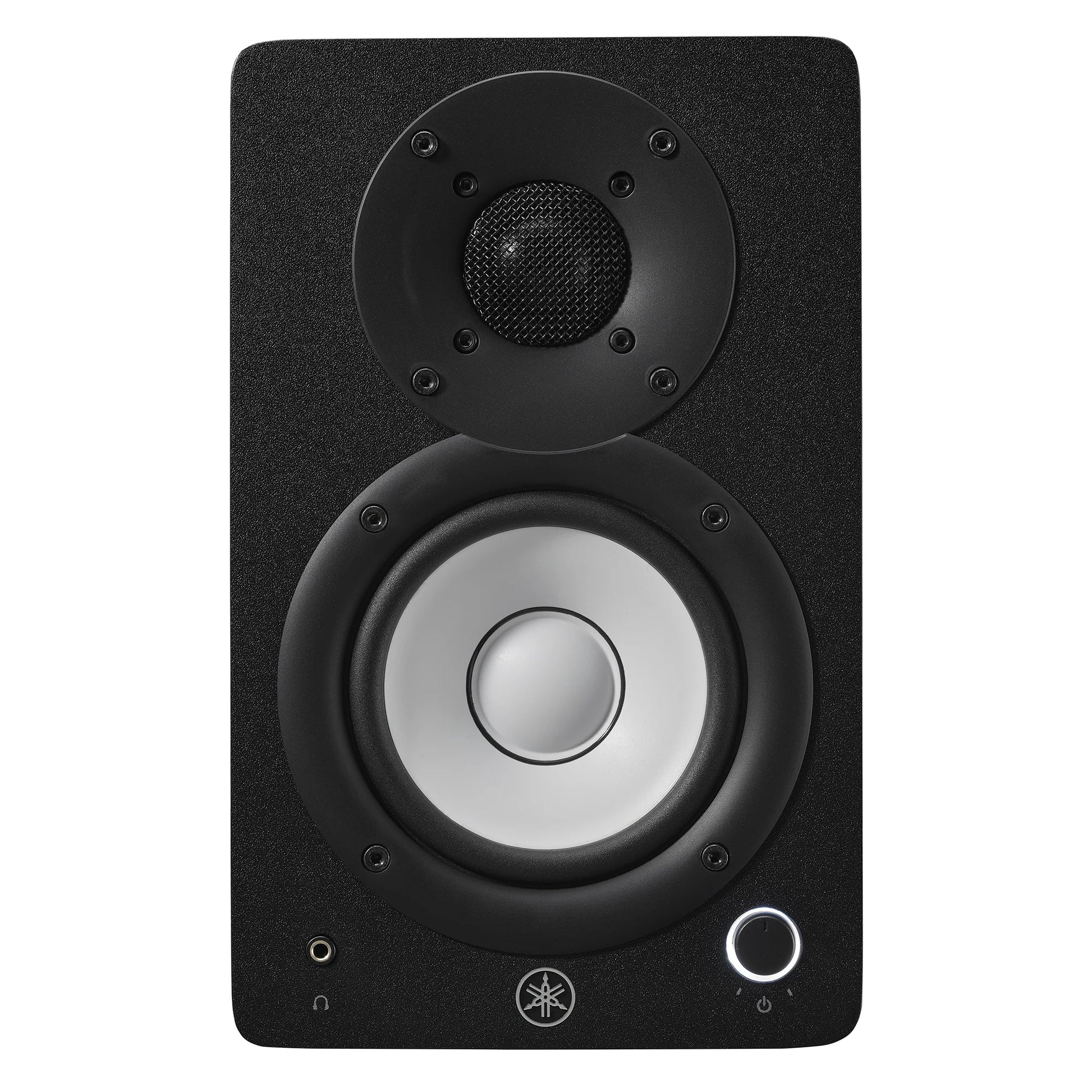 Yamaha HS4 Black speaker with visible brand logo on a white background