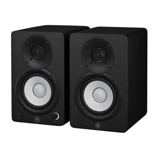 Yamaha HS4 Pair of black studio monitors on a white background