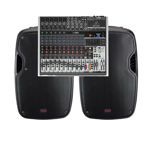 12" HH Speakers & Behringer Xenyx X1832 Mixer PA System - Hire