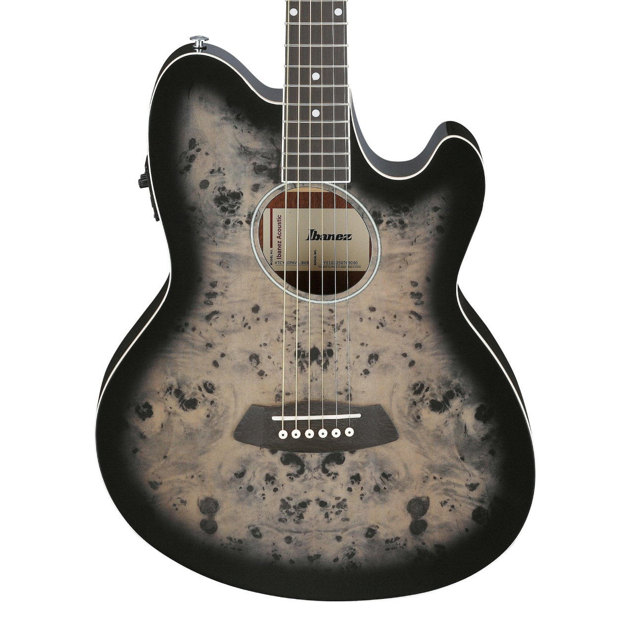 Ibanez TCY10PA-BKB Talman Trans Black Burst Close