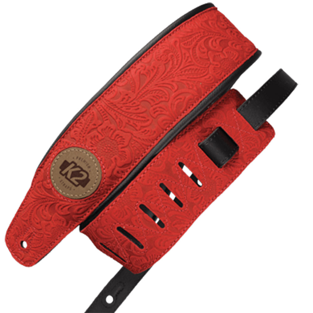 K2 Strap Garment Leather Top 3" - Floral Red