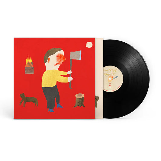 Keaton Henson - Parader Vinyl record with a colourful illustration on the cover showing a person chopping wood.