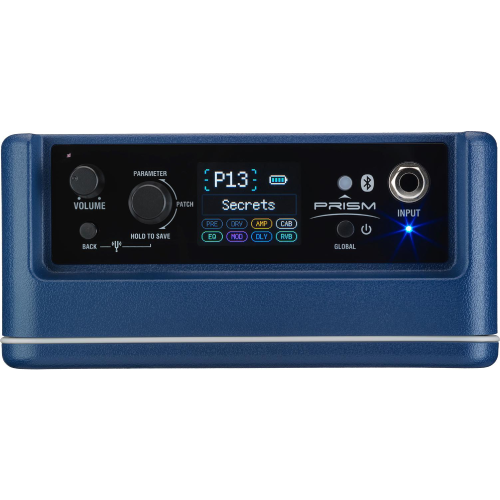 Laney PRISM Mini - Portable Multi FX Guitar Amp and Bluetooth Speaker - Blue  Top Down