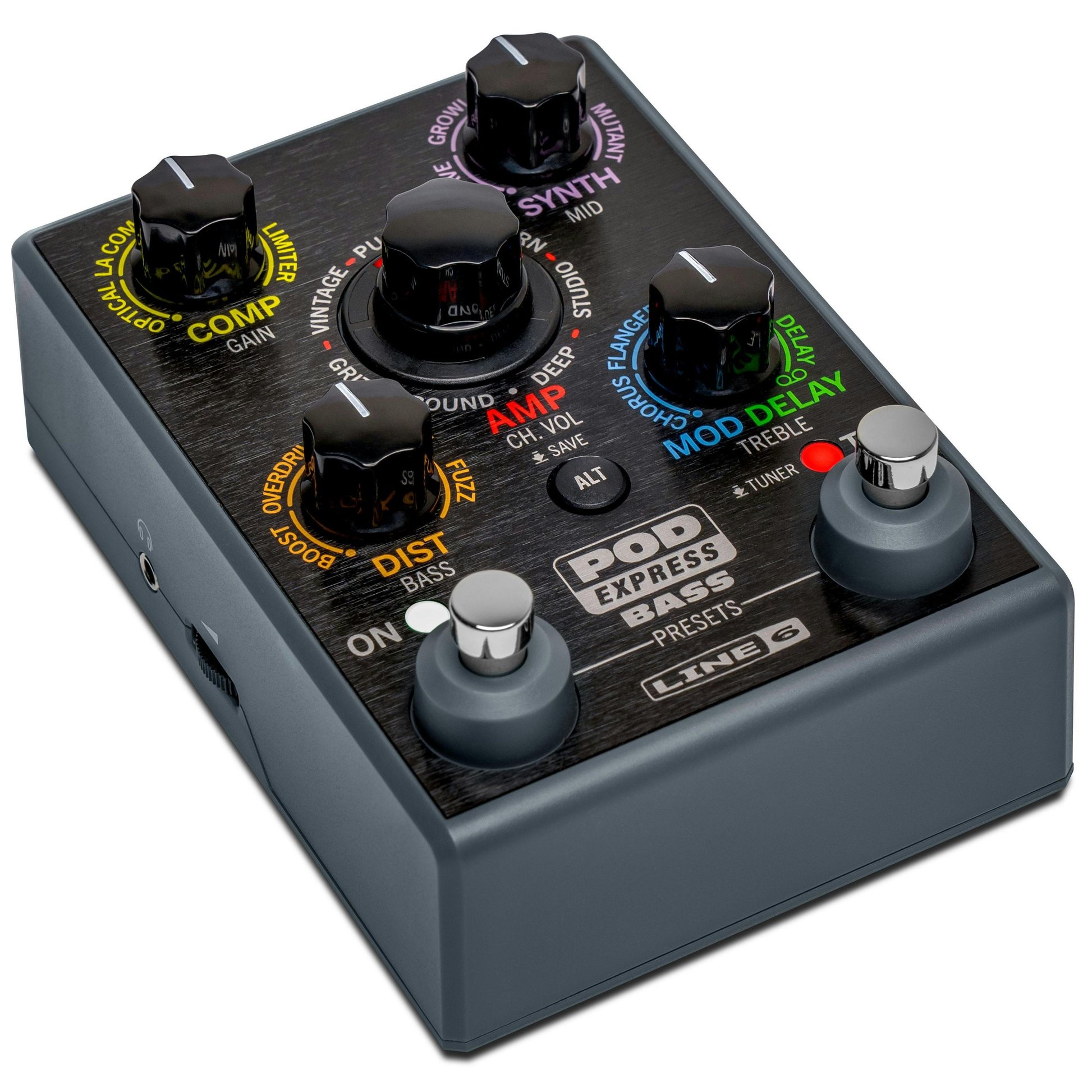Line 6 POD Express Bass Ultra-Portable Amp &amp; Effects Processor Angled