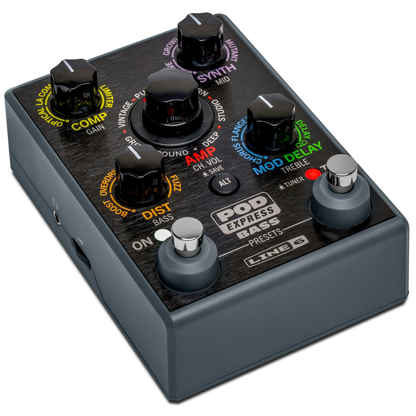 Line 6 POD Express Bass Ultra-Portable Amp &amp; Effects Processor Angled