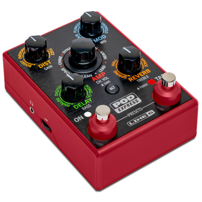 Line 6 POD Express Ultra-Portable Amp &amp; Effects Processor top angled