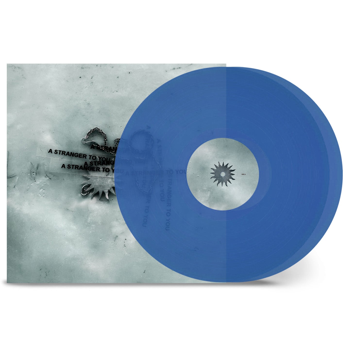 Loathe - A Stranger To You Blue vinyl record with a textured cover on a white background