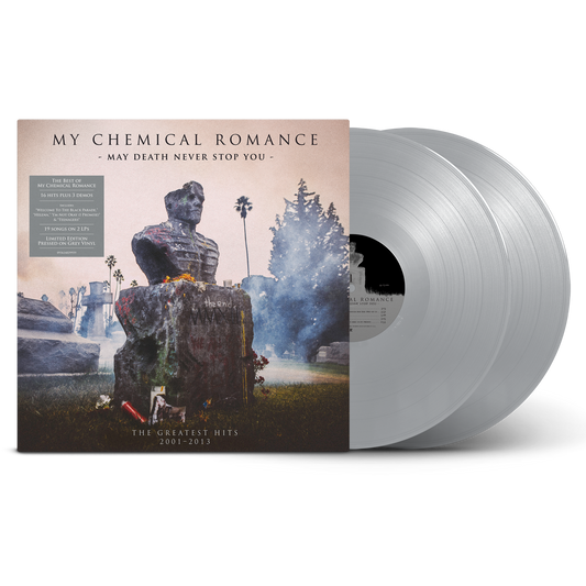My Chemical Romance - May Death Never Stop You with grey vinyl on a plain background
