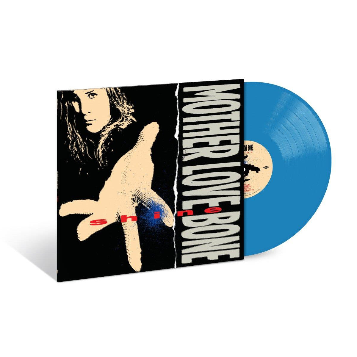 Mother Love Bone - Shine EP blue vinyl on white background