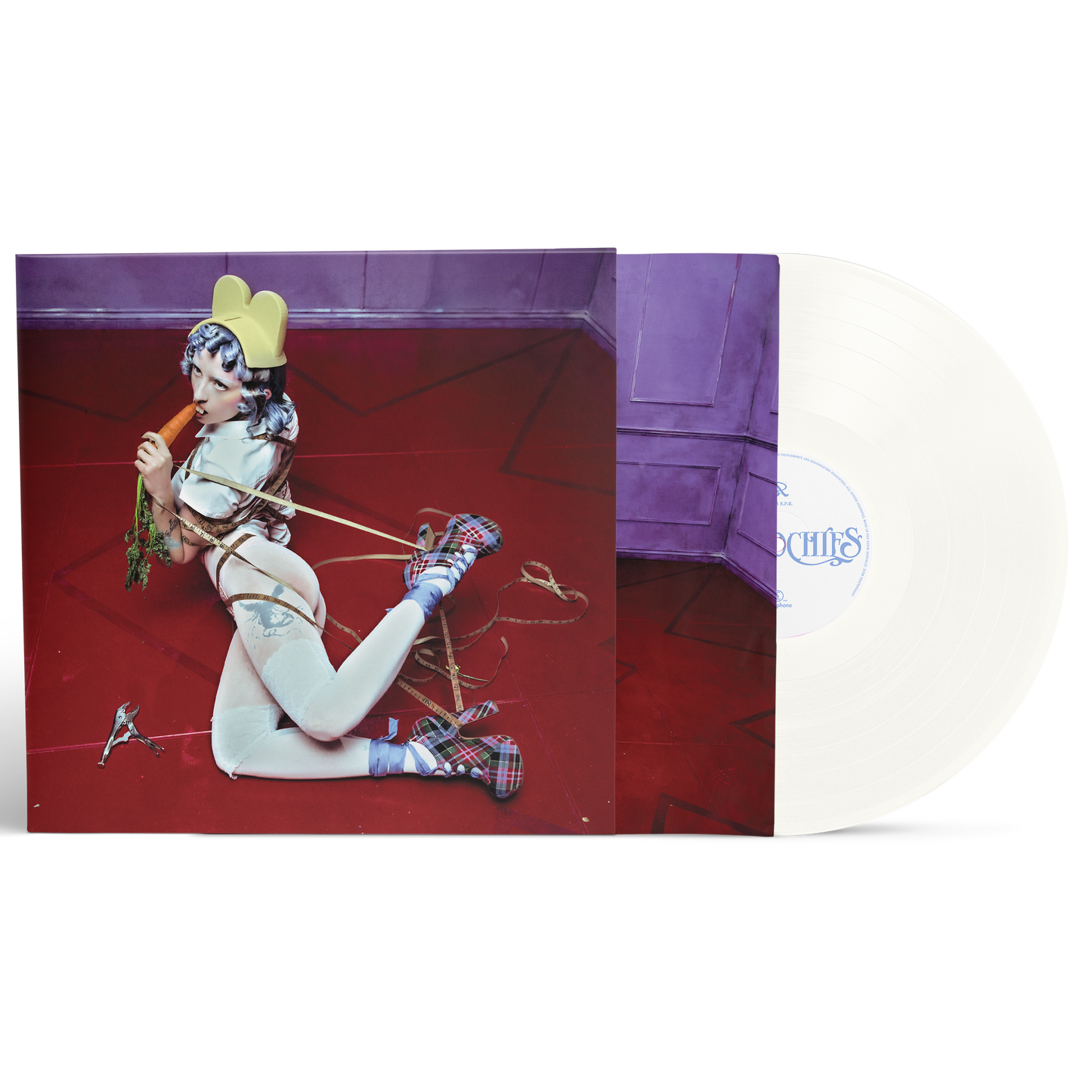 Ashnikko - Smoochies Vinyl record with a colorful cover featuring a person in a dynamic pose on a white background.