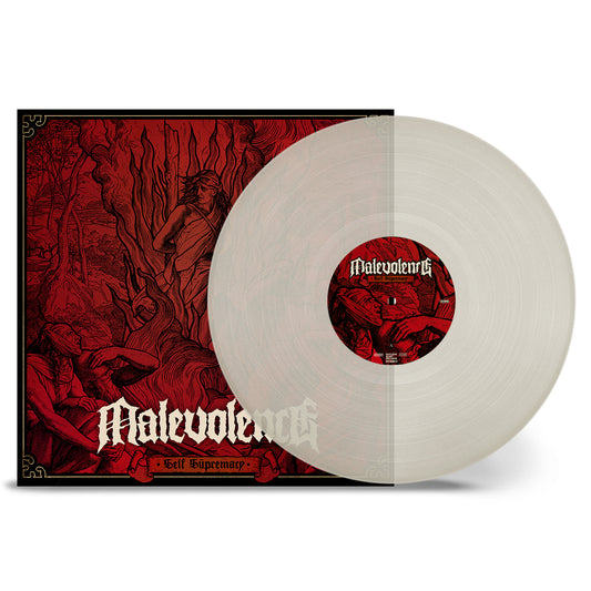 Malevolence - Self Supremacy Vinyl record with red and black cover featuring the title 'Malevolent' on a white background